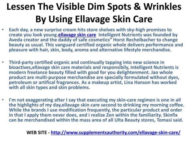 Ellavage Skin Care gives you complete revival of your skin
