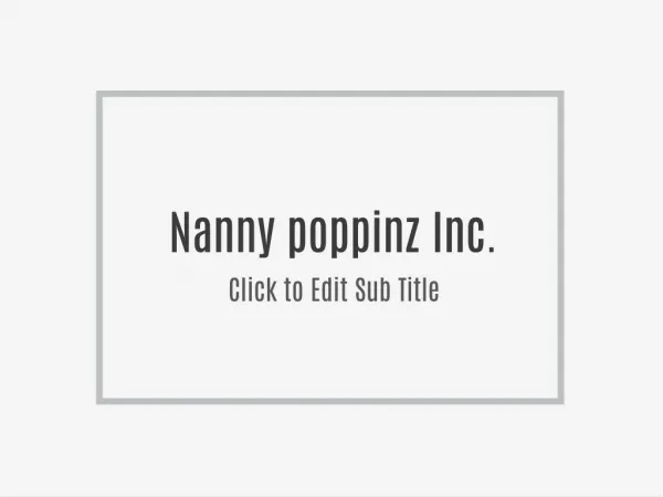 Nanny poppinz Inc.