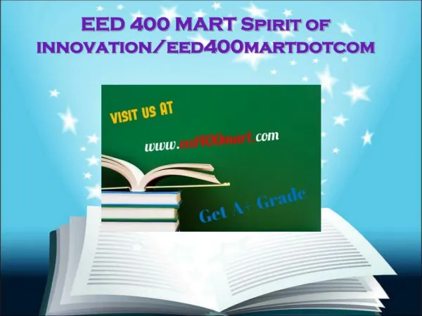 EED 400 MART Spirit of innovation/eed400martdotcom