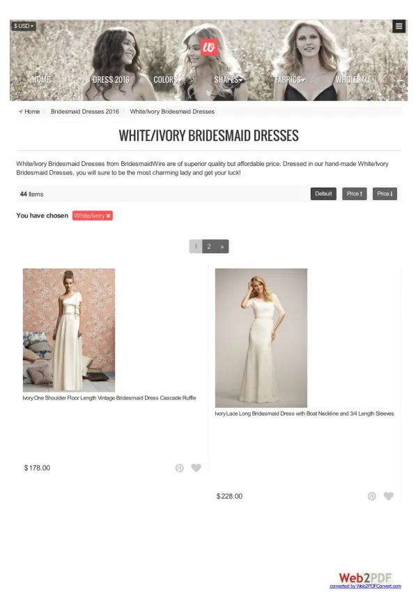 White/Ivory Bridesmaid Dresses