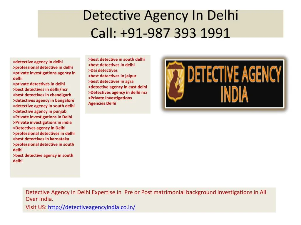 detective agency in delhi call 91 987 393 1991