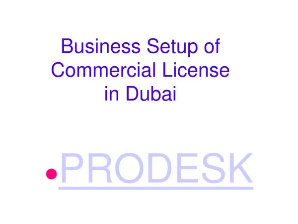 Business Setup of Commercial License in Dubai