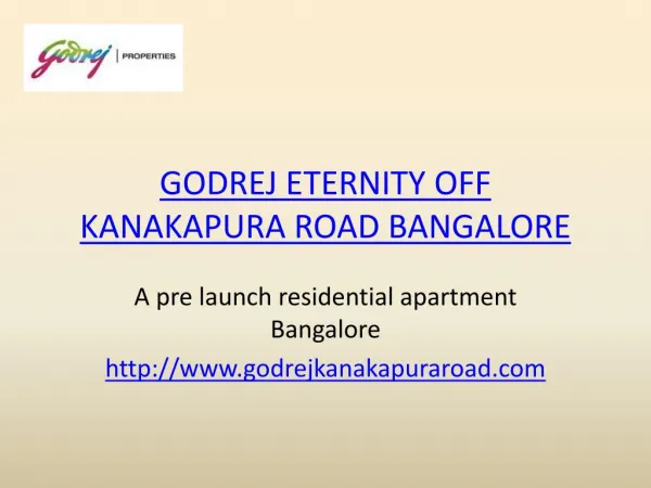Godrej Eternity OFF Kanakapura Road Bangalore - godrejkanakapuraroad.com