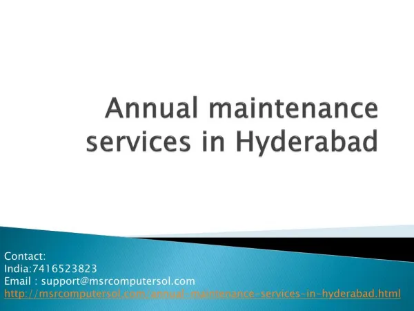 computer annual maintenances services in hyderabad