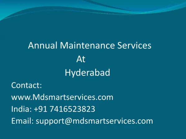 Annual Maintenance Contract Service in Hyderabad | Computer AMC Services in Hyderabad.