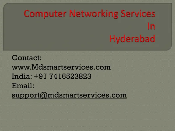 Best Computer Networking Services in Hyderabad at Mdsmartservices.com