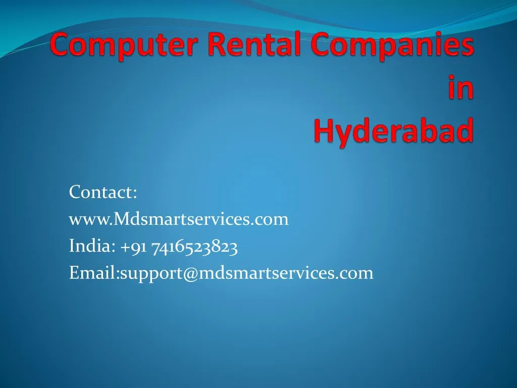 computer rental companies in hyderabad