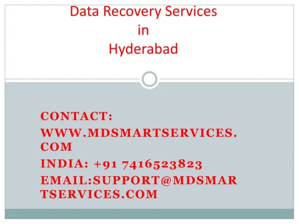 Best Data Recovery Services in Hyderabad at Mdsmartservices.com