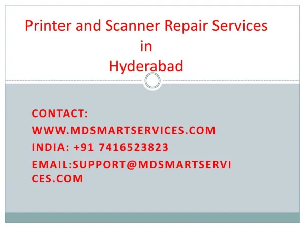 Best Printer and Scanner Repair Services in Hyderabad at Mdsmartservices.com