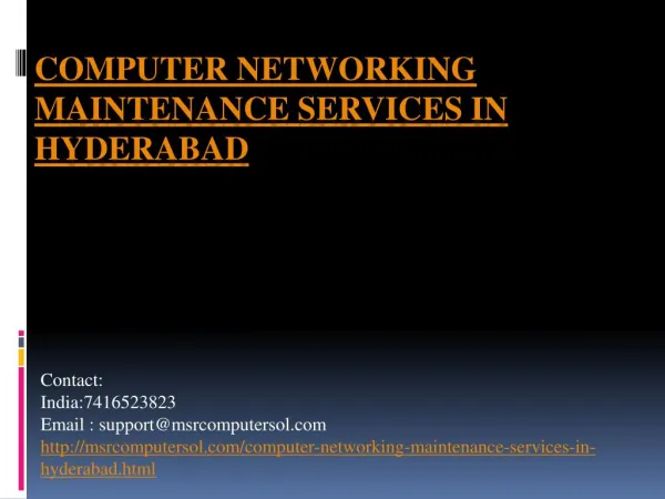 computer networking and maintenances services in hyderabad