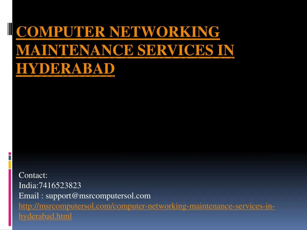 computer networking m aintenance s ervices in h yderabad