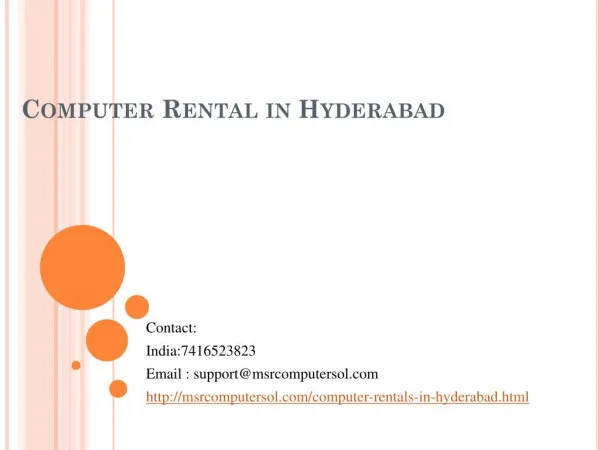 Desktops for rent in hyderabad | Desktops rental services in hyderabad