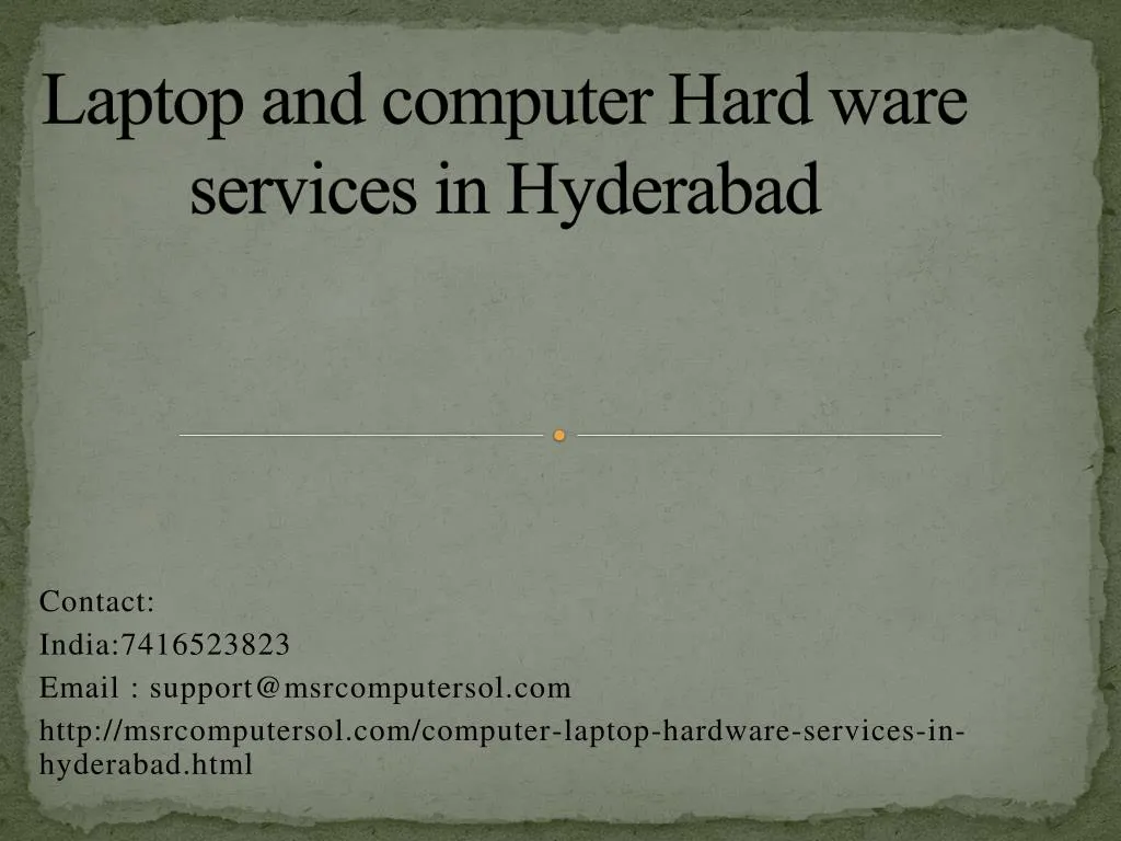 laptop and computer hard ware services in hyderabad