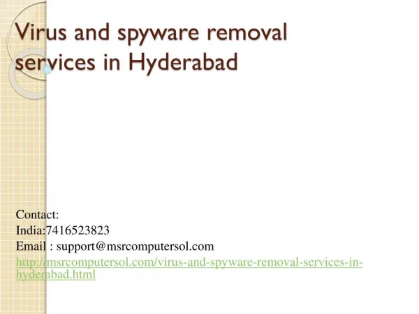 Computer Virus virus removal services in hyderabad at doorstep | Malware Removal Services in Hyderabad at doorstep