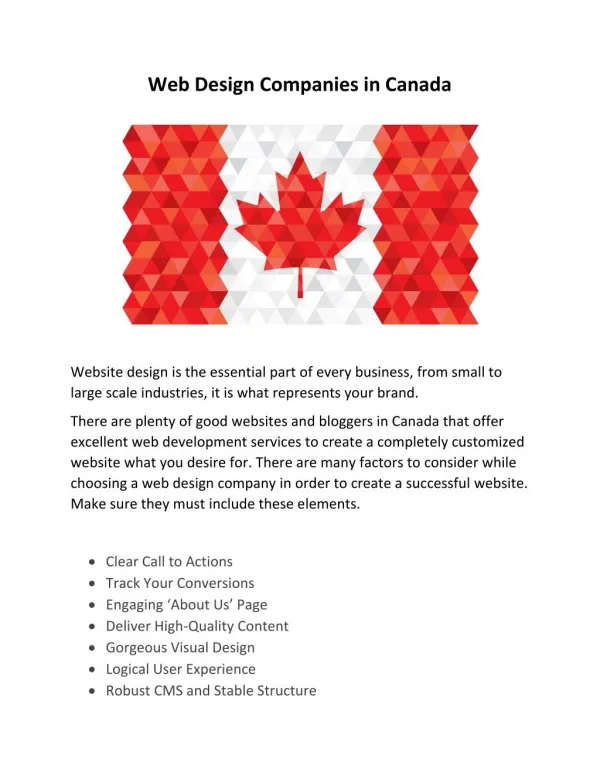 Web Design Companies in Canada