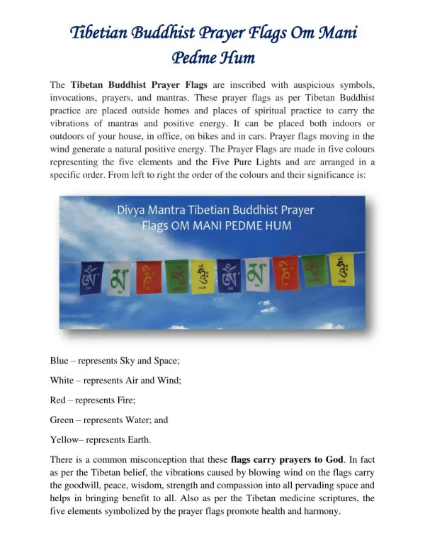 Tibetian Buddhist Prayer Flags OM MANI PEDME HUM