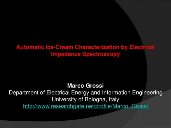 Automatic Ice-Cream Characterization by Electrical Impedance Spectroscopy