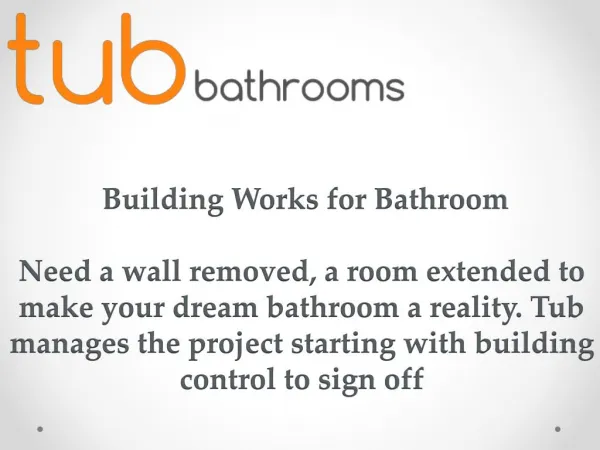 Building Works for Bathroom
