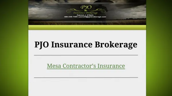 Mesa Contractor's Insurance