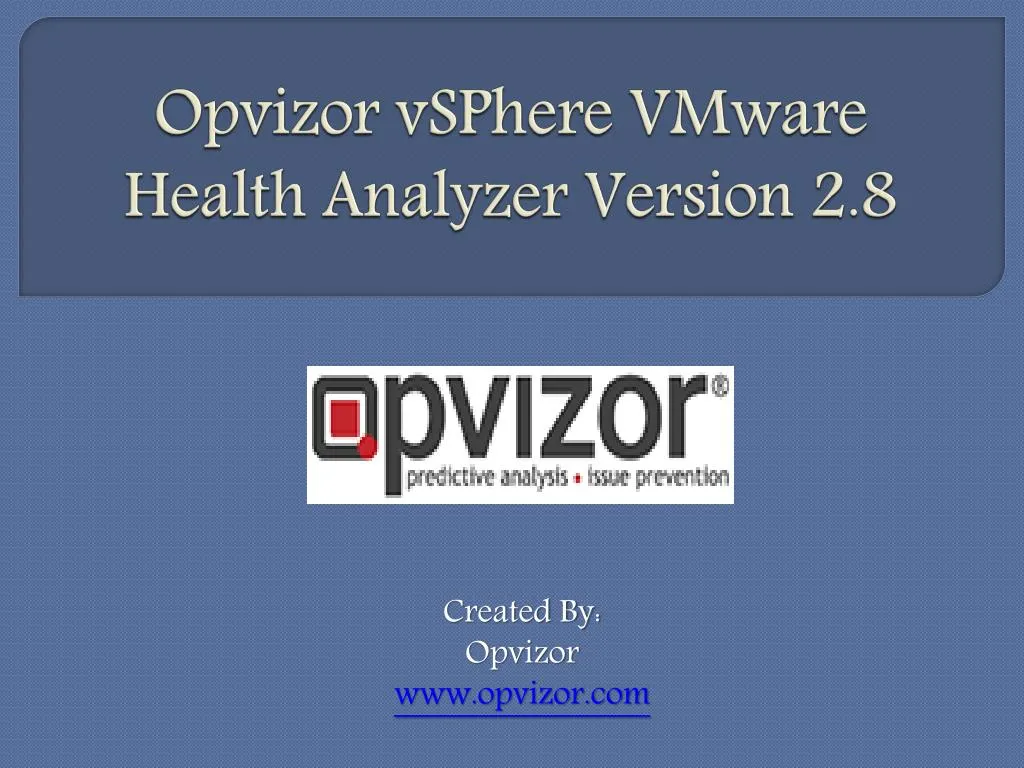 opvizor vsphere vmware health analyzer version 2 8