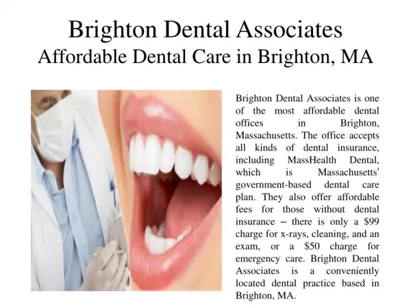 Brighton Dental Associates Affordable Dental Care in Brighton, MA