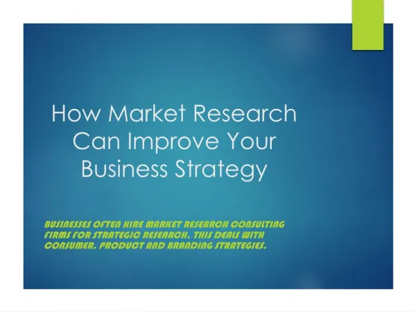 How Market Research Can Improve Your Business Strategy
