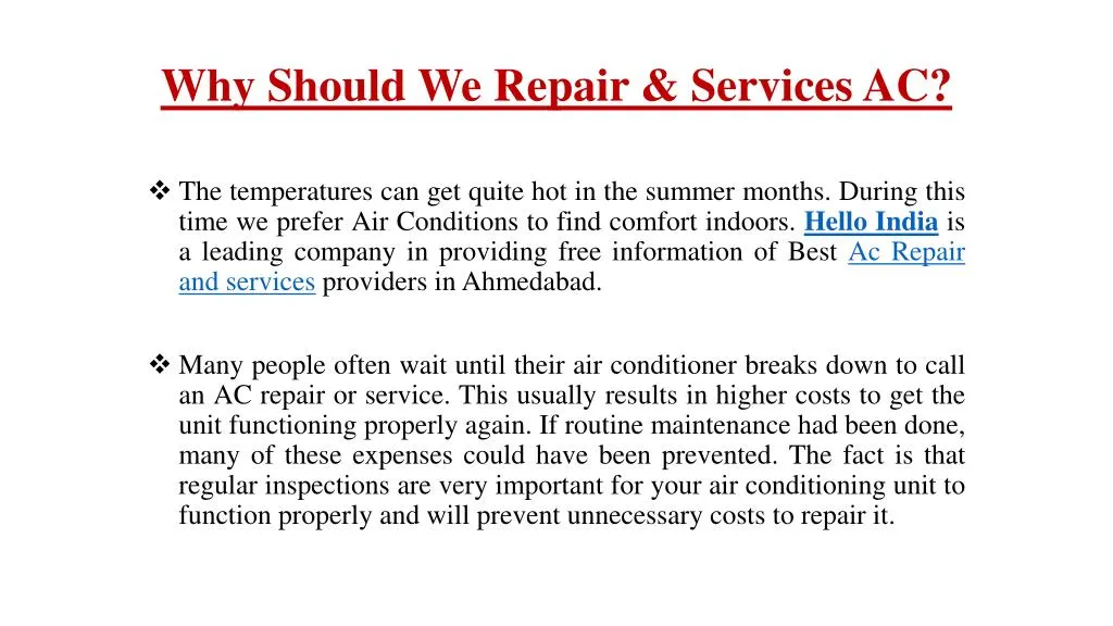why should we repair services ac