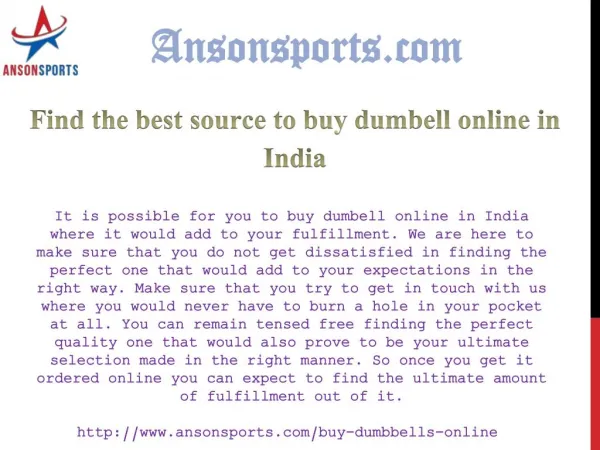Find the best source to buy dumbell online in India