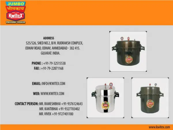 Jumbo Pressure Cooker Manufacturer