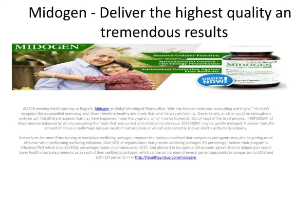Midogen - Incorporate healthy ingredients