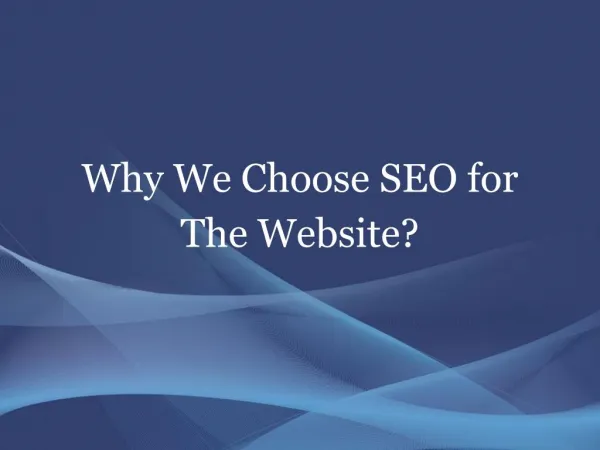Why We Choose SEO for The Website?