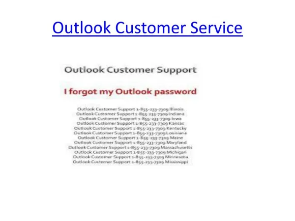 Outlook Customer Service & Technical support helpline