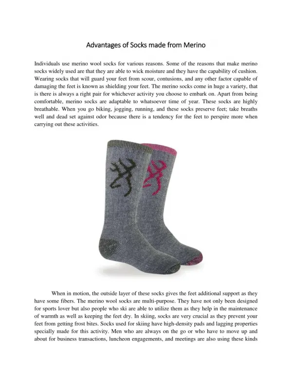 Advantages of Socks made from Merino