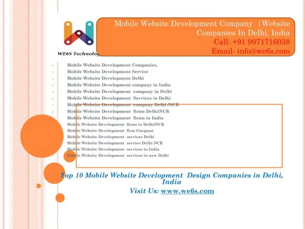 Mobile Website Development Companies Delhi