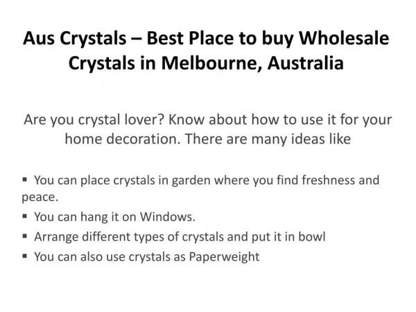 Aus Crystals – Best Place to buy Wholesale Crystals in Melbourne, Australia