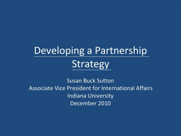 Developing a Partnership Strategy