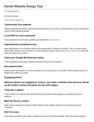 Dental website design tips - slide 1