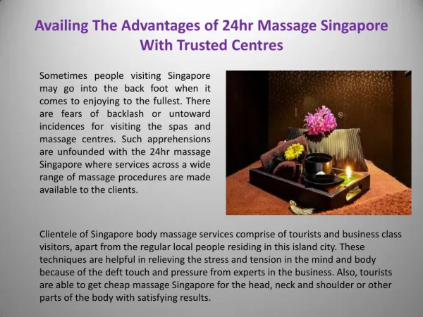 Singapore Body Massage Services
