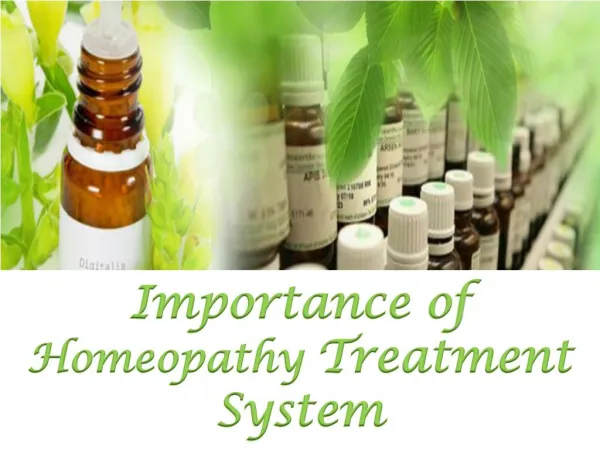 Importance of Homeopathy Treatment System