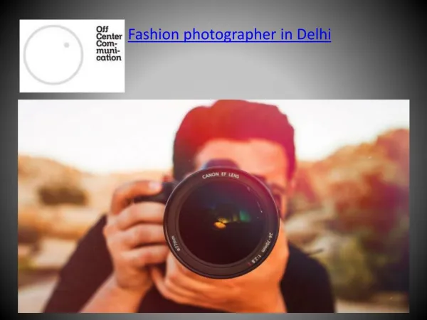 Fashion photographer in India