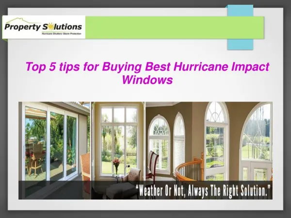 Top 5 tips for Buying Best Hurricane Impact Windows