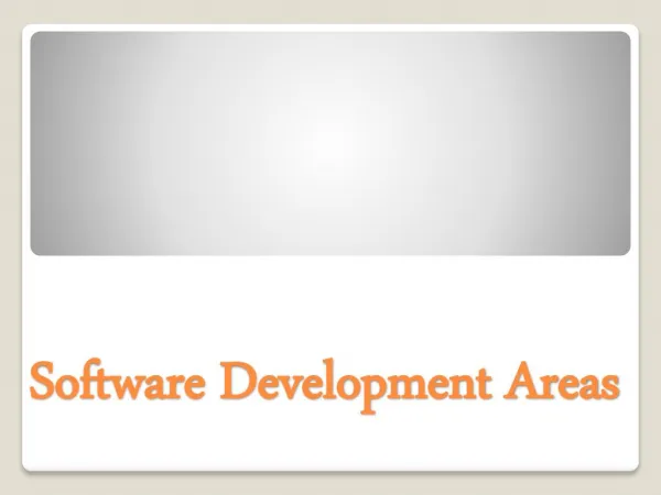 Areas of Software Development