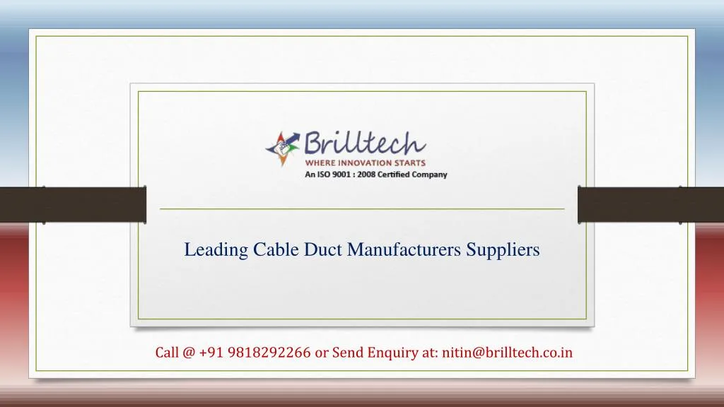 leading cable duct manufacturers suppliers