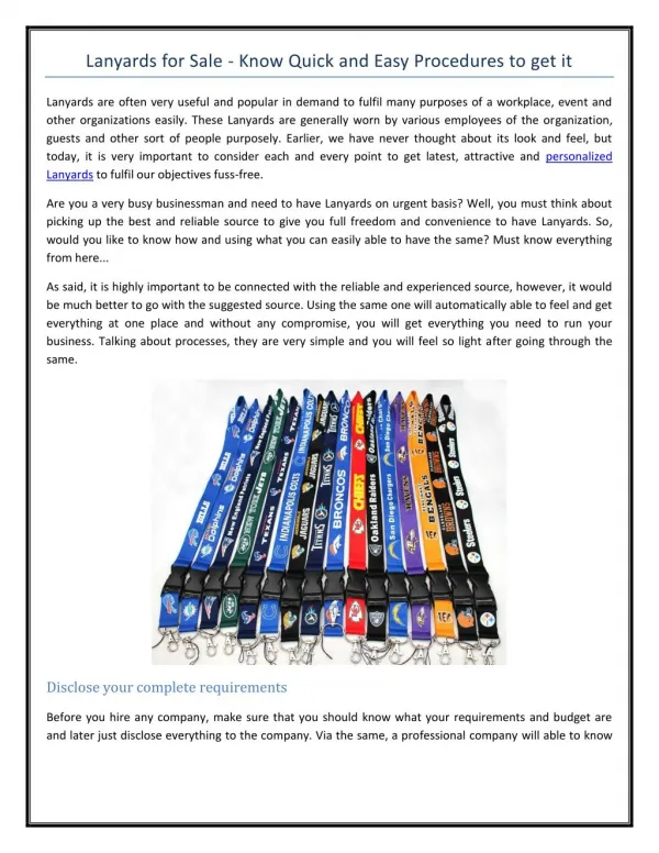 Lanyards UK - Its indefinite types and advantages to have