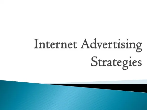 Internet Advertising Strategies