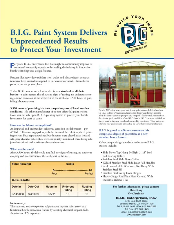 B.I.G. Paint System Delivers Unprecedented Results to Protect Your Investment