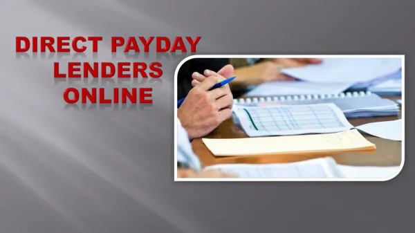 Direct Payday Lenders Online