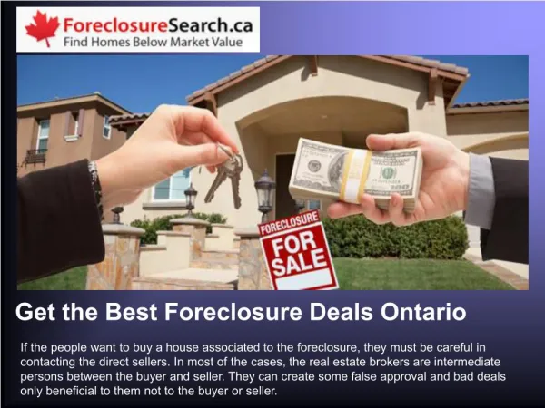 Get the Best Foreclosure Deals Ontario
