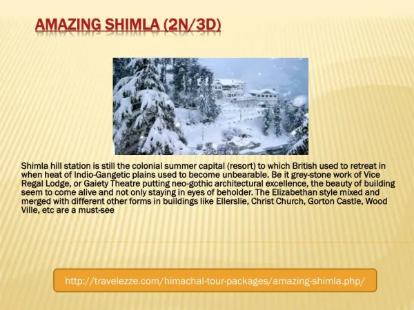 Amazing Shimla (2N/3D)