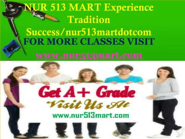 NUR 513 MART Experience Tradition Success/nur513martdotcom